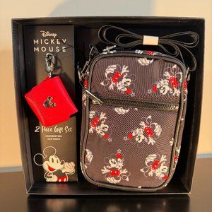 Disney Mickey Mouse Crossbody Bag & Airpod Case Box Gift Set - Brand New
